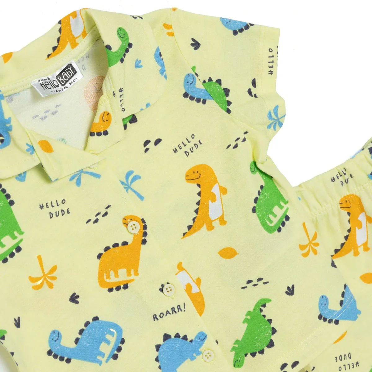 HelloBaby Boys Pyjamas Set Dinosaur Print - Green - Image 3