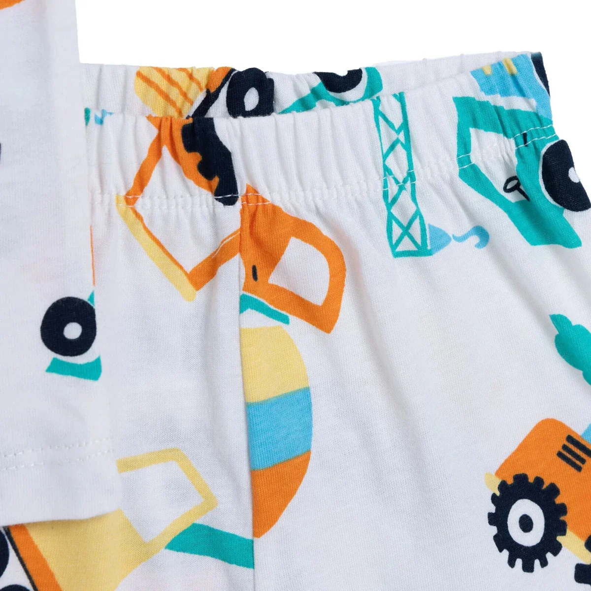 HelloBaby Boys Pyjamas Set Vehicle Print Short Sleeve - Ecru - Image 7