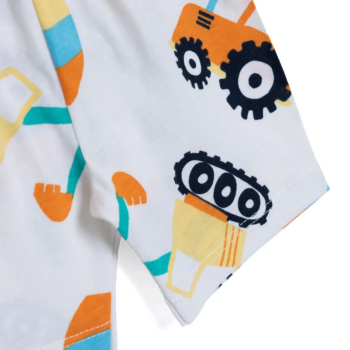 HelloBaby Boys Pyjamas Set Vehicle Print Short Sleeve - Ecru - Image 8