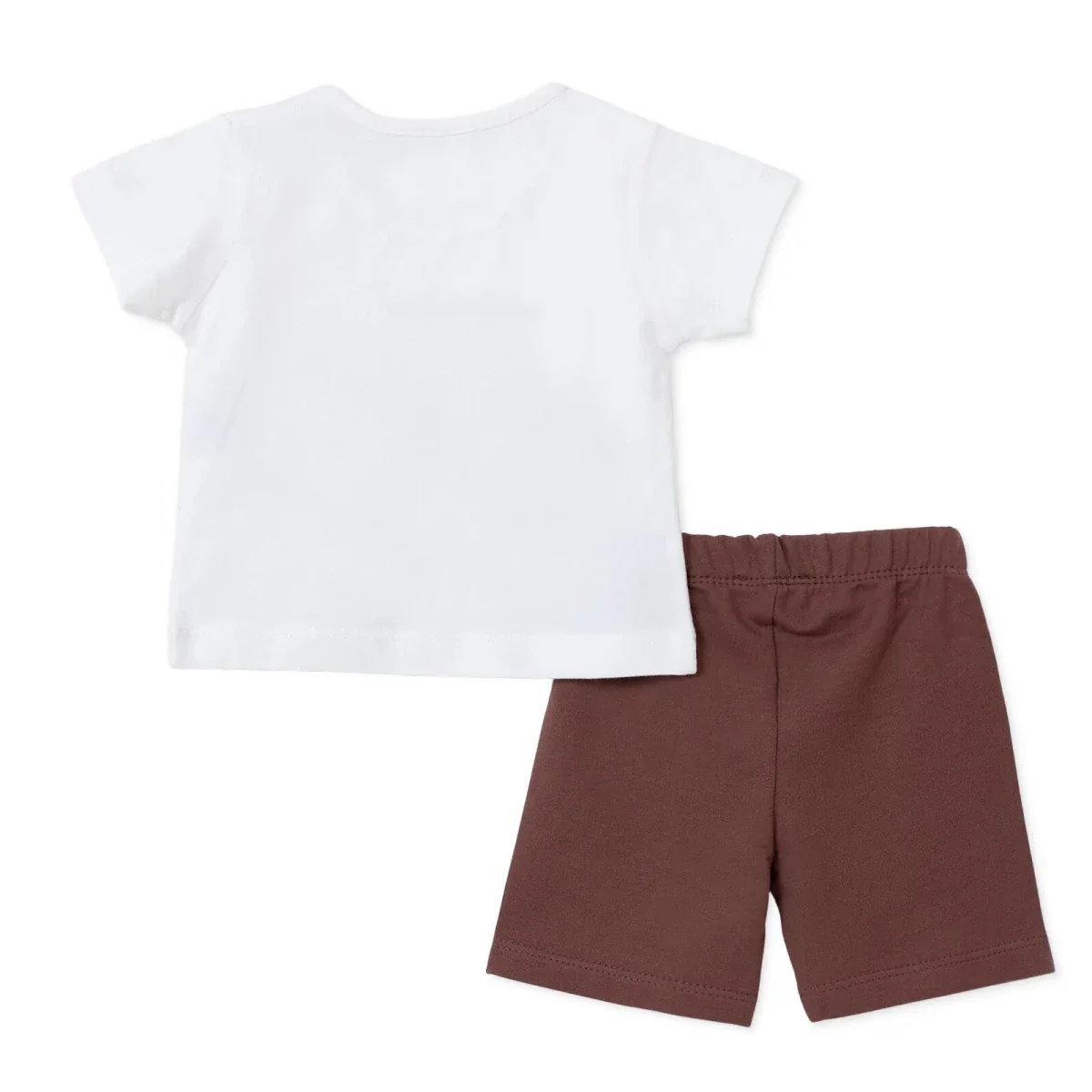 HelloBaby Boys T-shirt & Shorts Set Dinosaur Print - Dark Brown - Image 2