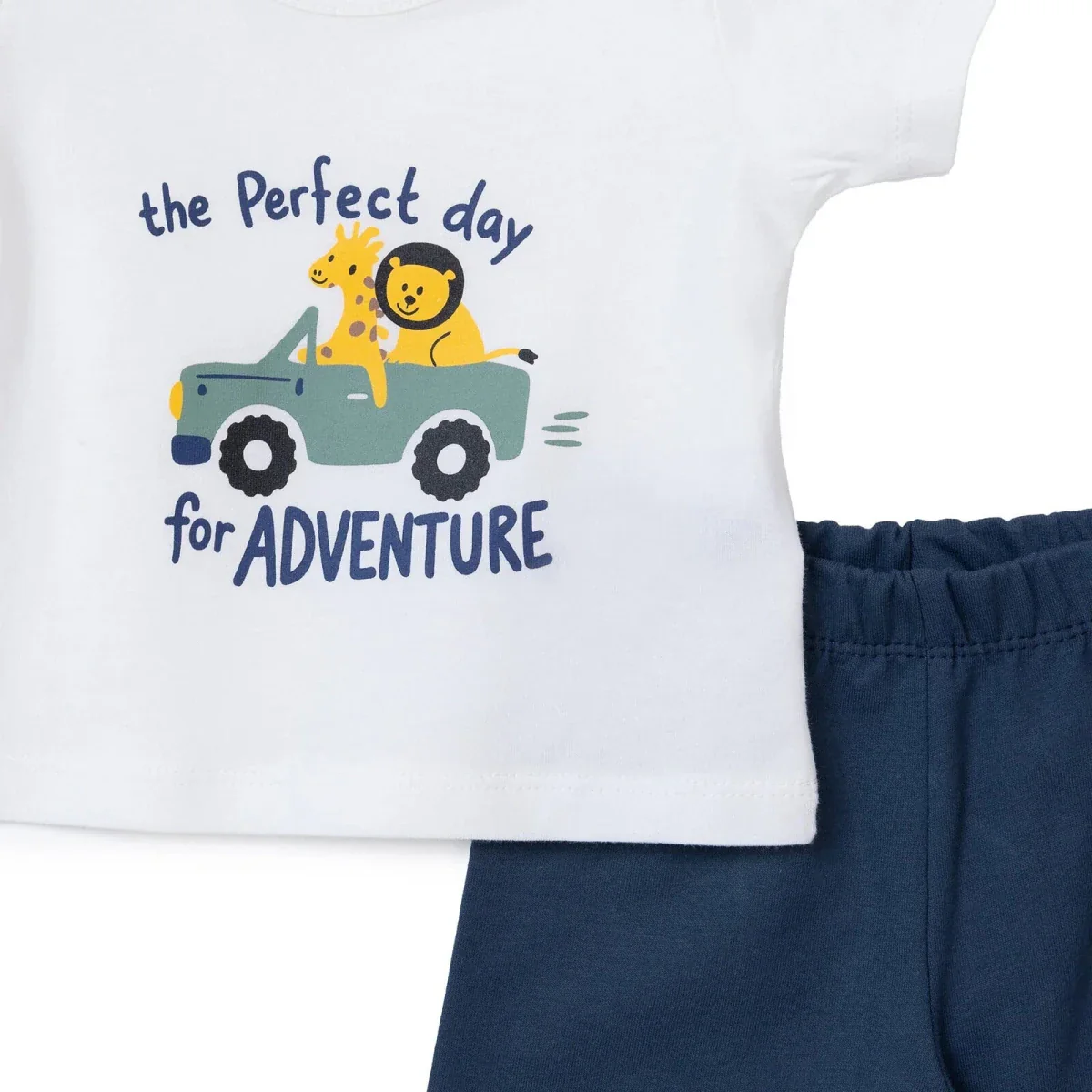HelloBaby Boys T-shirt & Shorts Set Safari Print - Navy Blue - Image 4