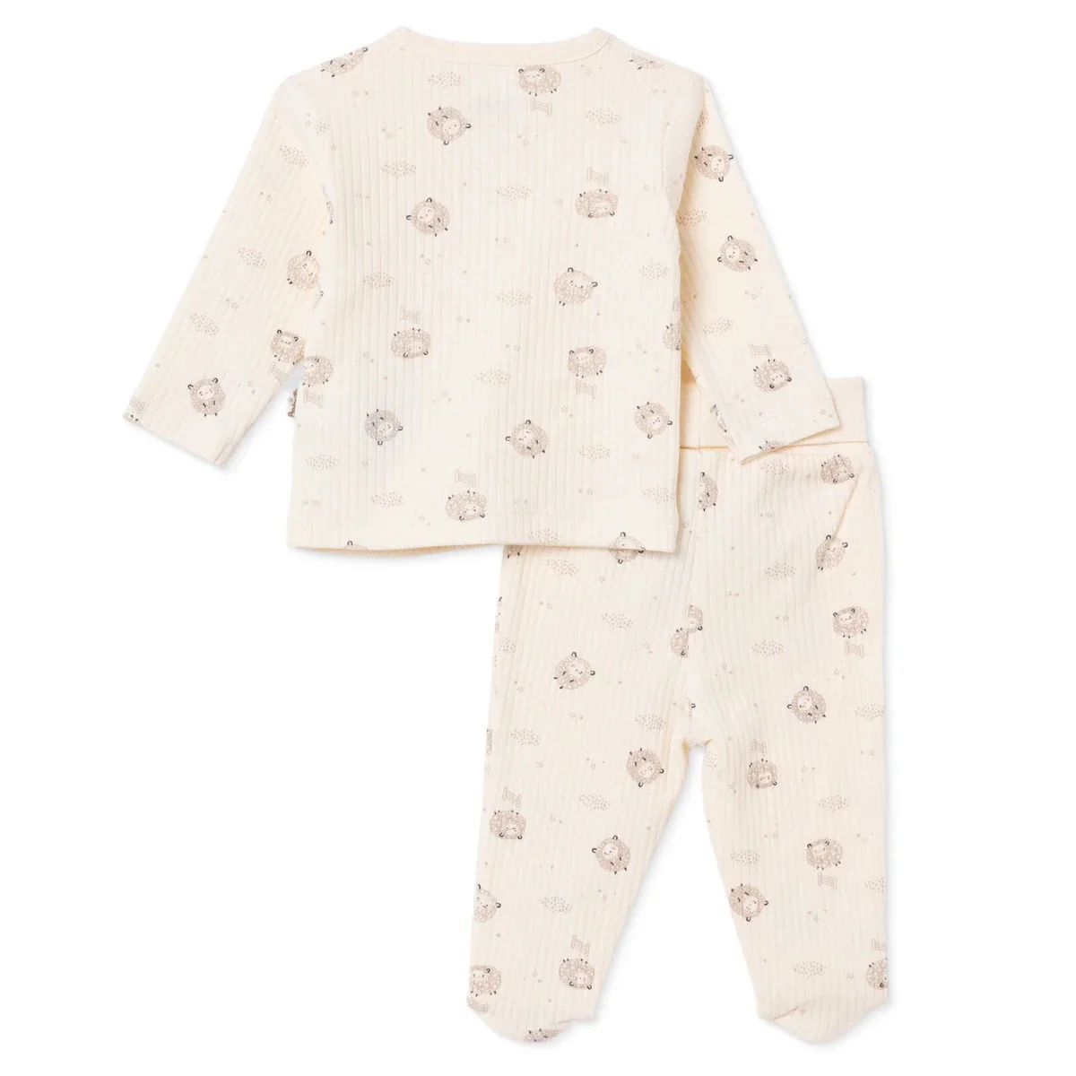 Bebetto Boys Vest Hat & Footed Bottom Set Animal Print - Ecru - Image 2