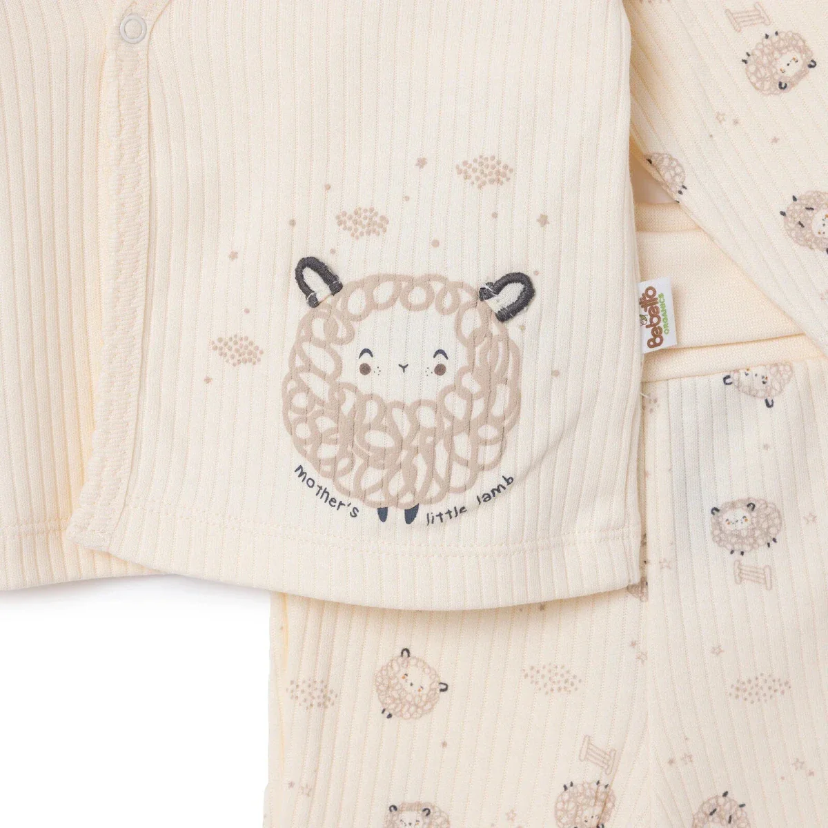 Bebetto Boys Vest Hat & Footed Bottom Set Animal Print - Ecru - Image 4