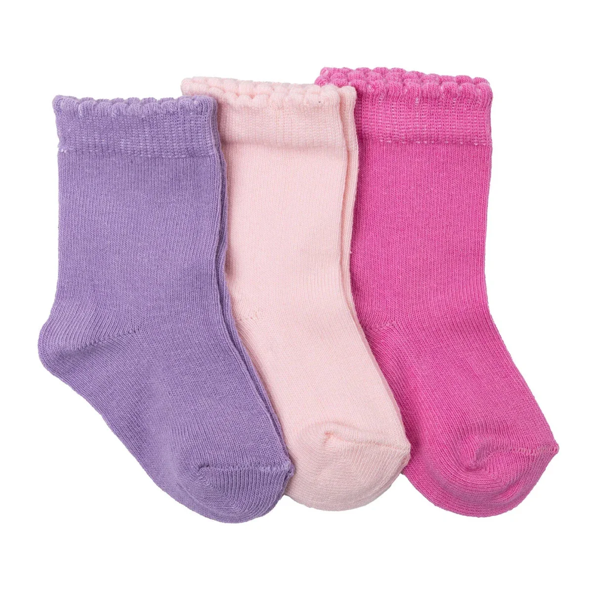 HelloBaby Girls Pack of 3 Ankle Socks Cotton Rich - Purple - Image 3