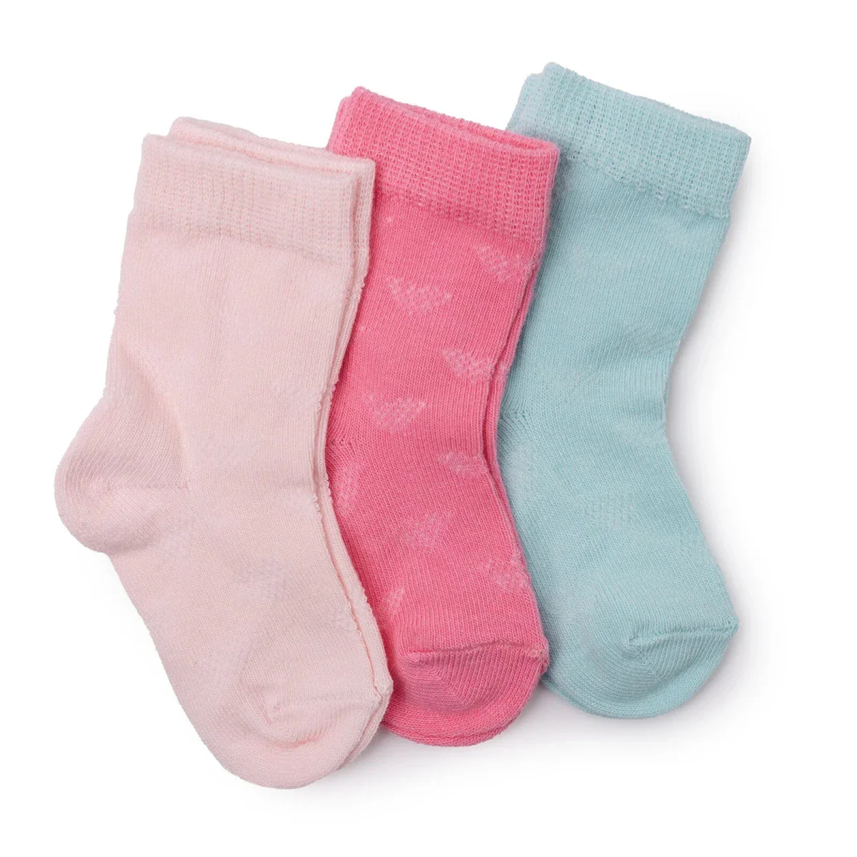 HelloBaby Girls Pack of 3 Ankle Socks Cotton Rich - Pink - Image 2