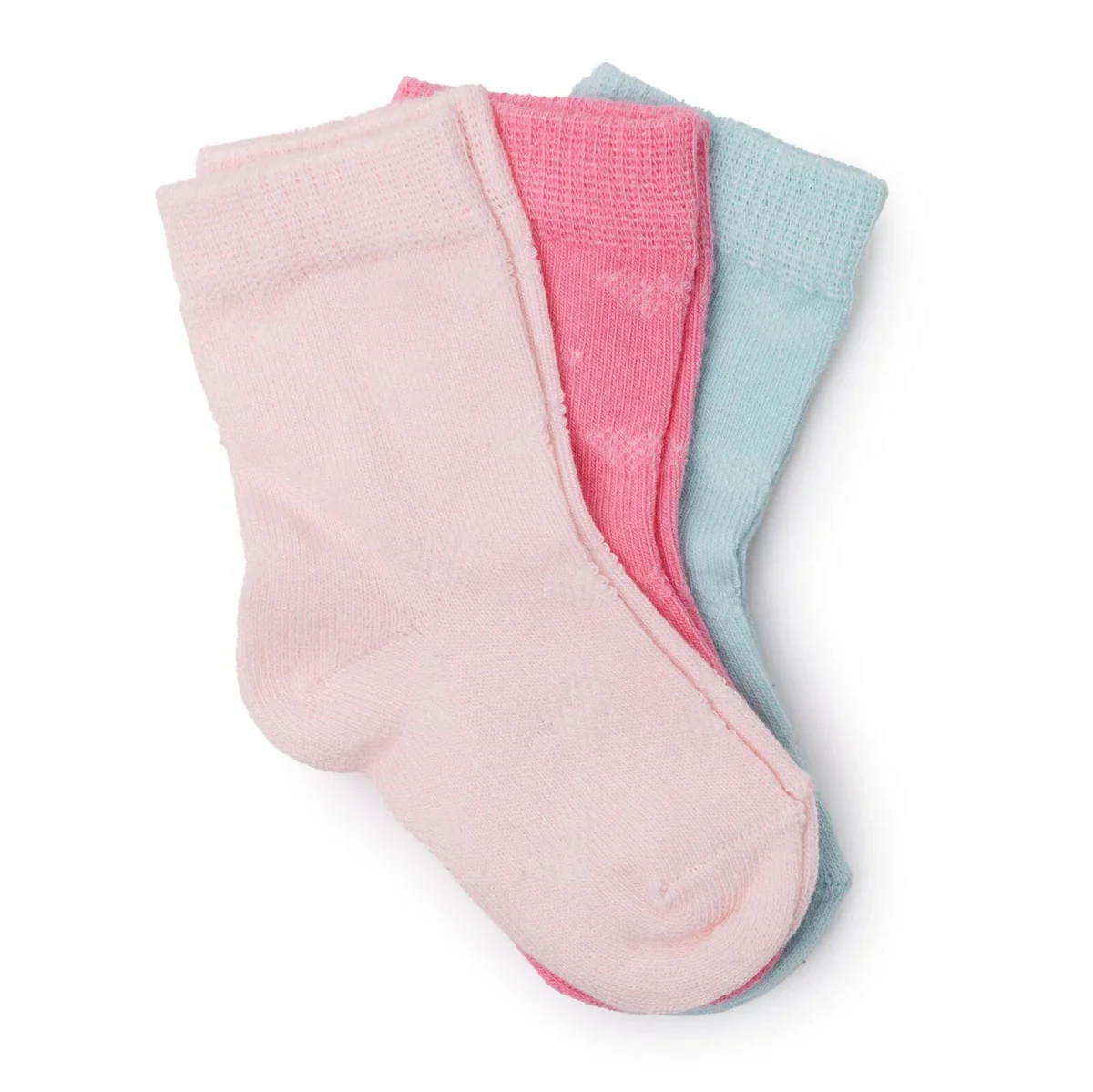 HelloBaby Girls Pack of 3 Ankle Socks Cotton Rich - Pink - Image 3