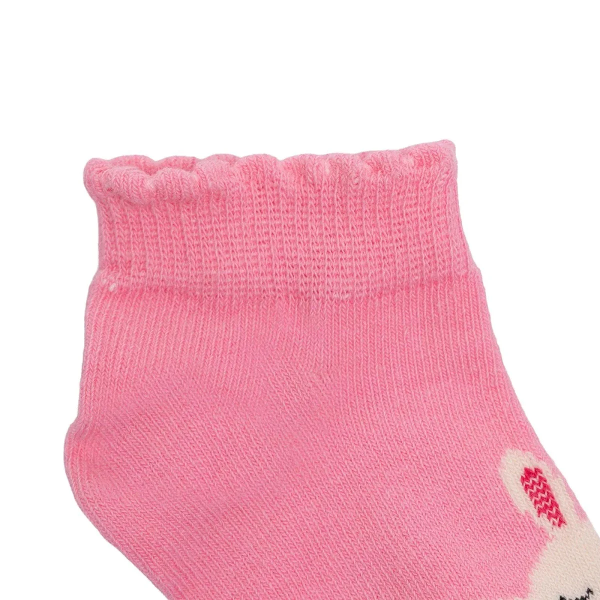 HelloBaby Girls Pack of 3 Ankle Socks Bunny Print Cotton Rich - Pink - Image 4
