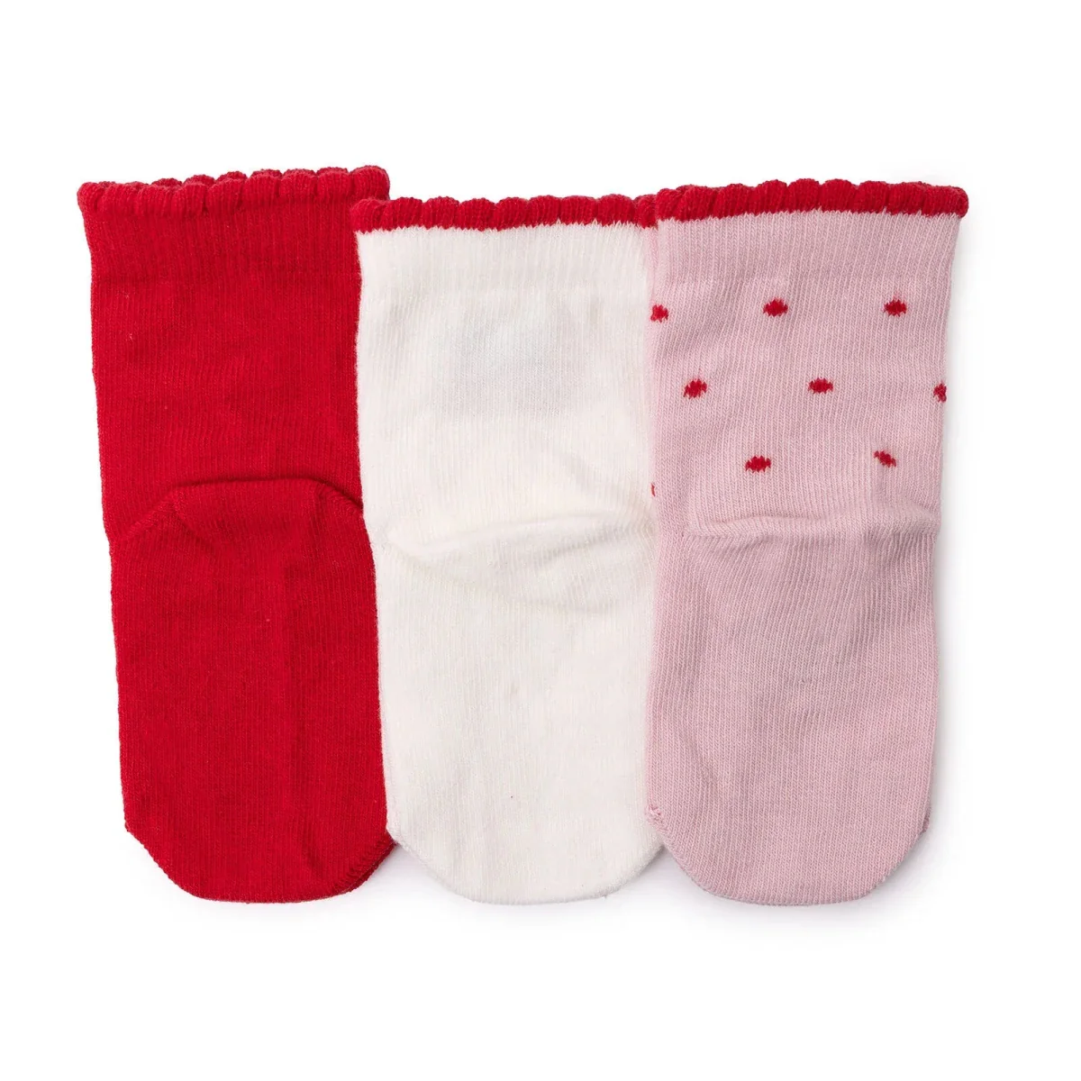 HelloBaby Girls Pack of 3 Ankle Socks Fruit Print Cotton Rich - Red - Image 3