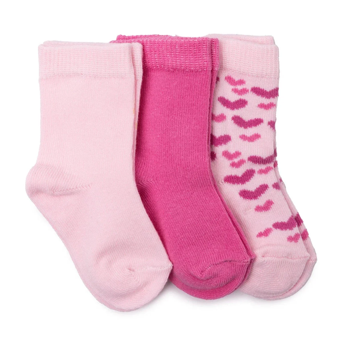 HelloBaby Girls Pack of 3 Ankle Socks Heart Print Cotton Rich - Pink Printed - Image 3