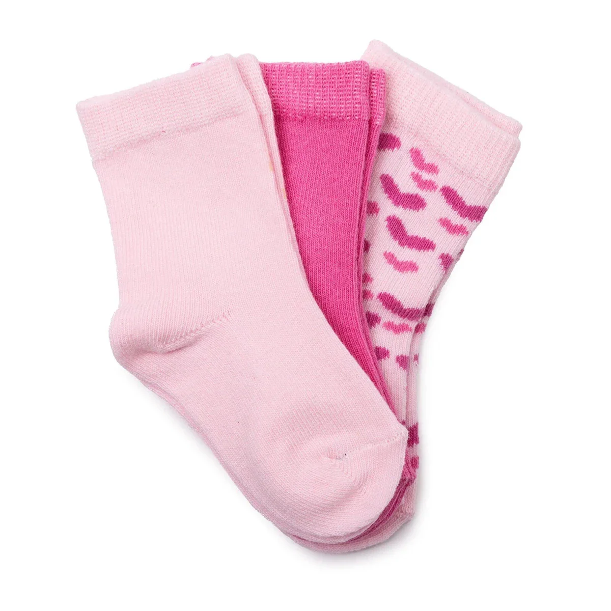 HelloBaby Girls Pack of 3 Ankle Socks Heart Print Cotton Rich - Pink Printed - Image 4