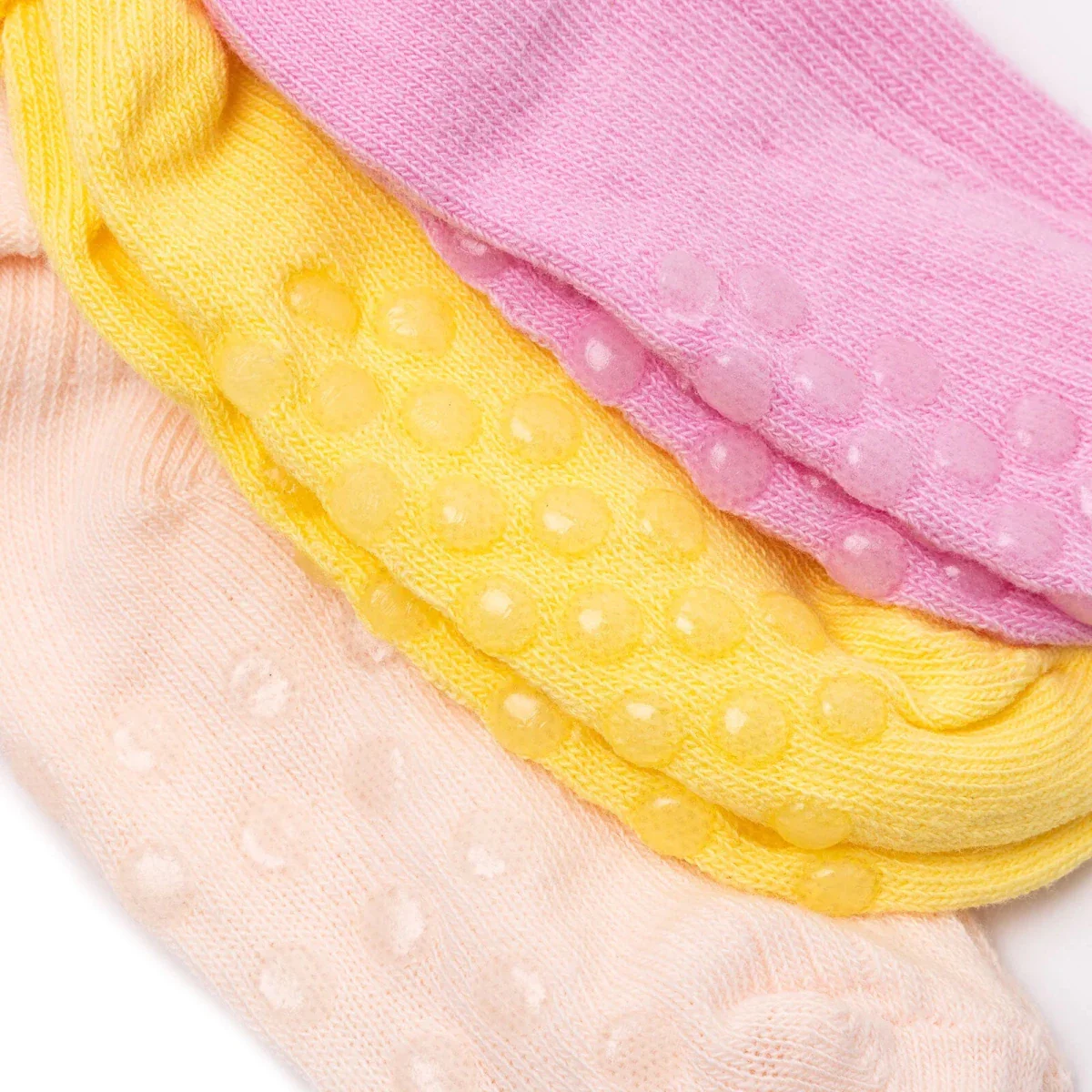 HelloBaby Girls Pack of 3 Rolled-Edge Socks Cotton Rich - Light Pink - Image 4