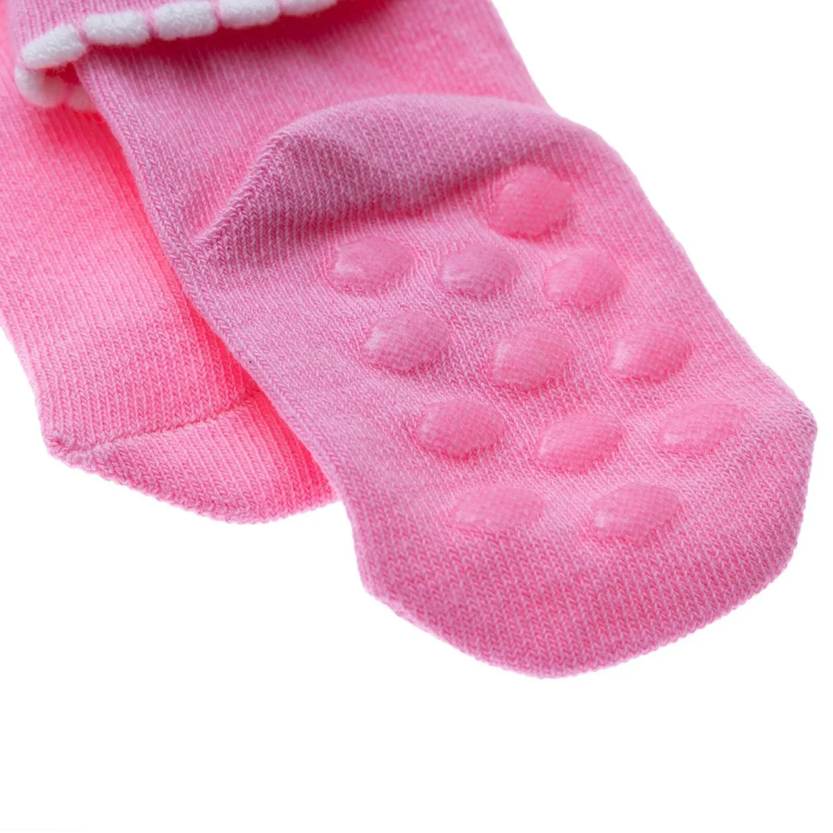 HelloBaby Girls Pack of 3 Rolled-Edge Socks Cotton Rich - Ecru - Image 7