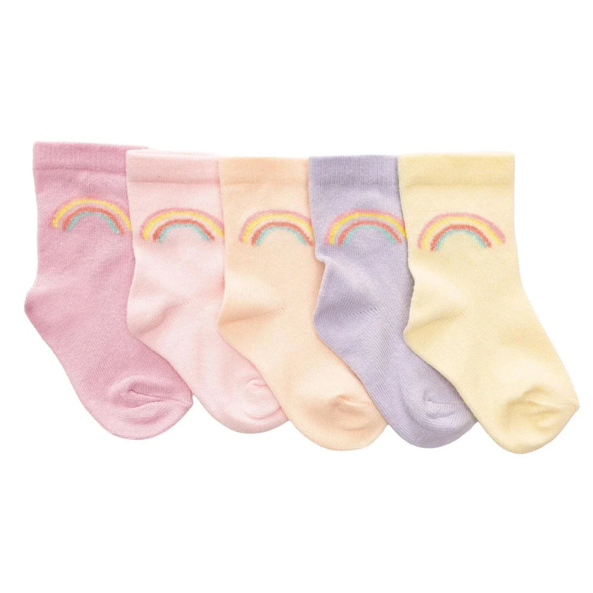 HelloBaby Girls Pack of 5 Ankle Socks Polka Dot Print Cotton Rich - Pink - Image 2