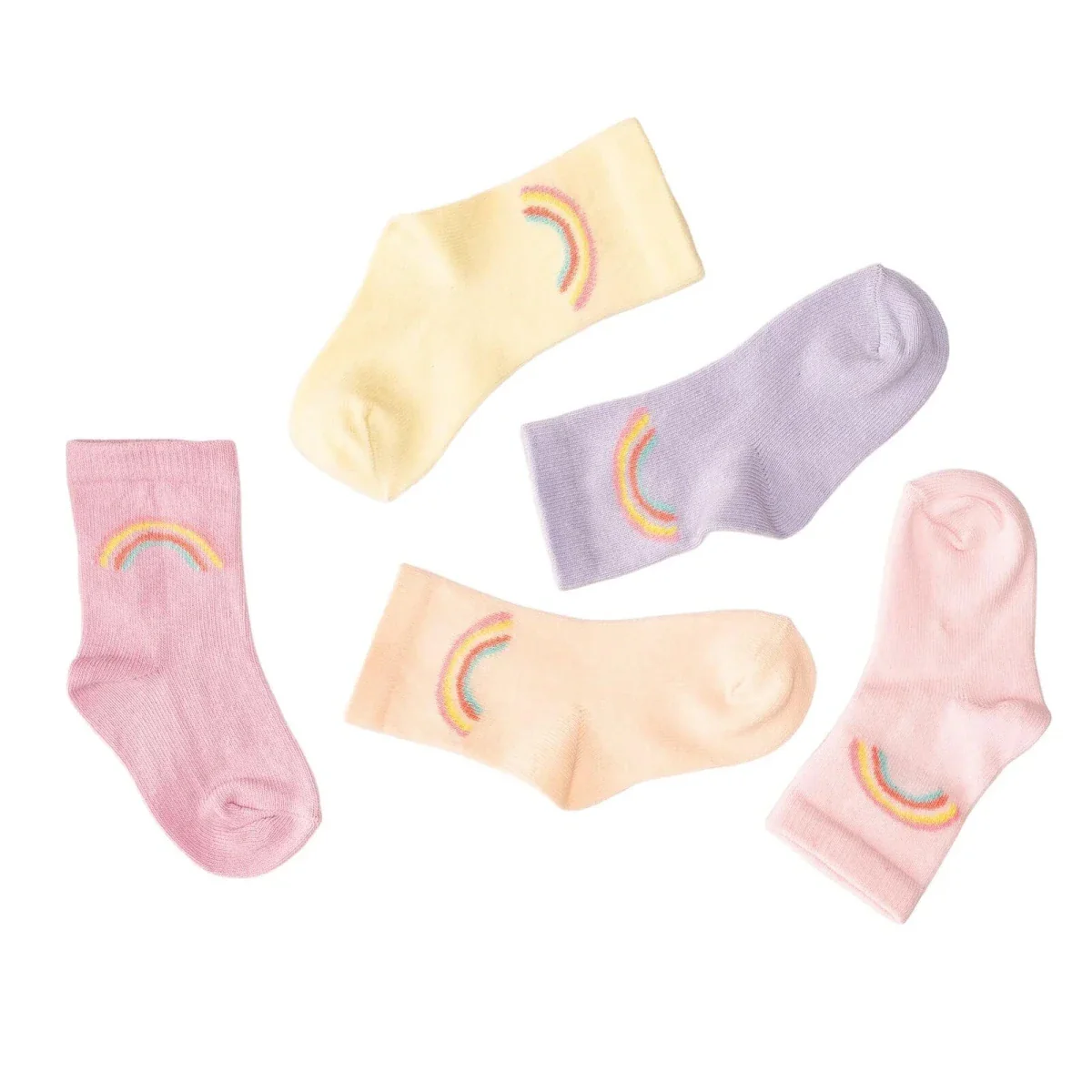 HelloBaby Girls Pack of 5 Ankle Socks Polka Dot Print Cotton Rich - Pink - Image 8