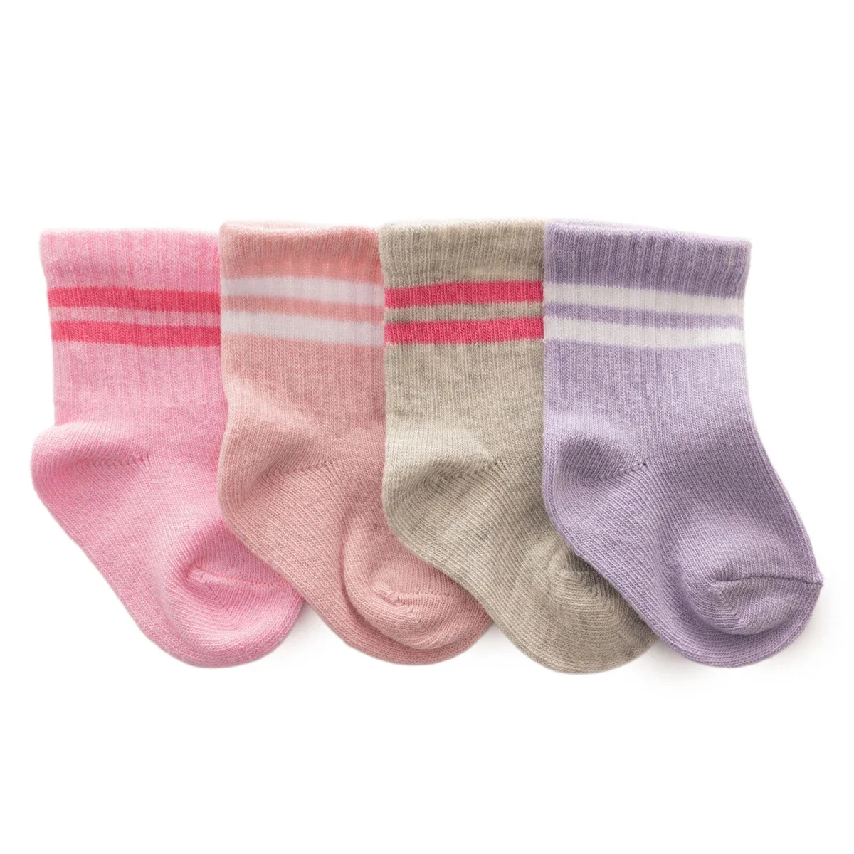HelloBaby Girls Pack of 5 Ankle Socks Striped Cotton Rich - Pink - Image 2