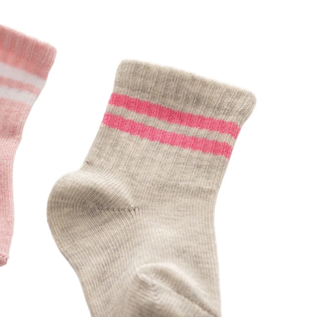 HelloBaby Girls Pack of 5 Ankle Socks Striped Cotton Rich - Pink - Image 3