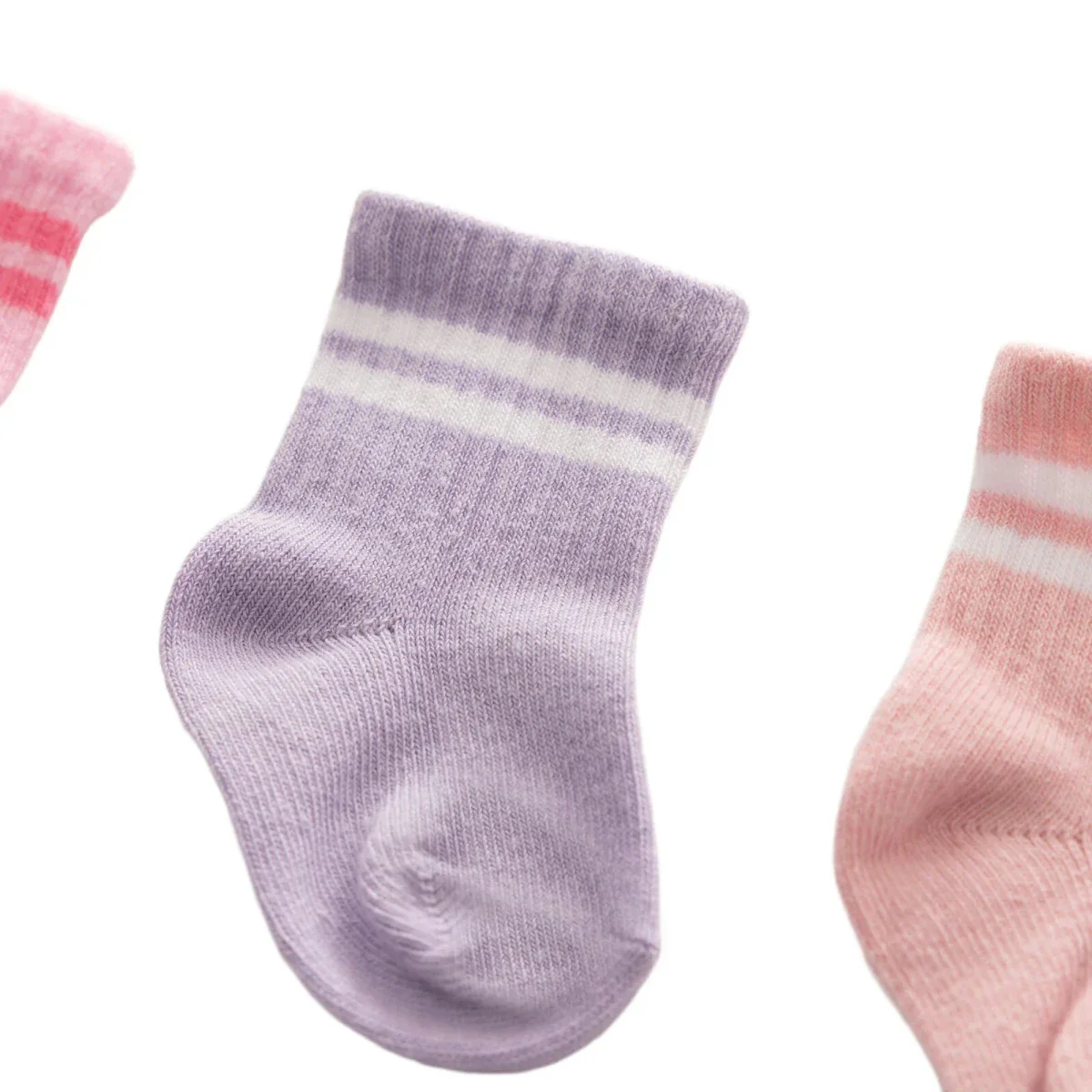 HelloBaby Girls Pack of 5 Ankle Socks Striped Cotton Rich - Pink - Image 4