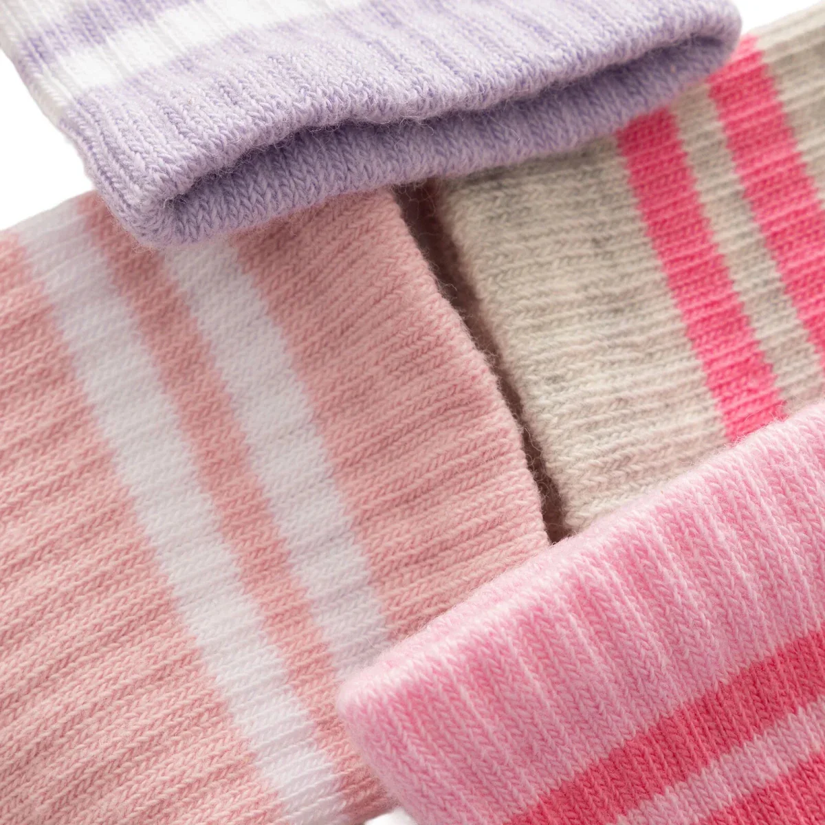 HelloBaby Girls Pack of 5 Ankle Socks Striped Cotton Rich - Pink - Image 6