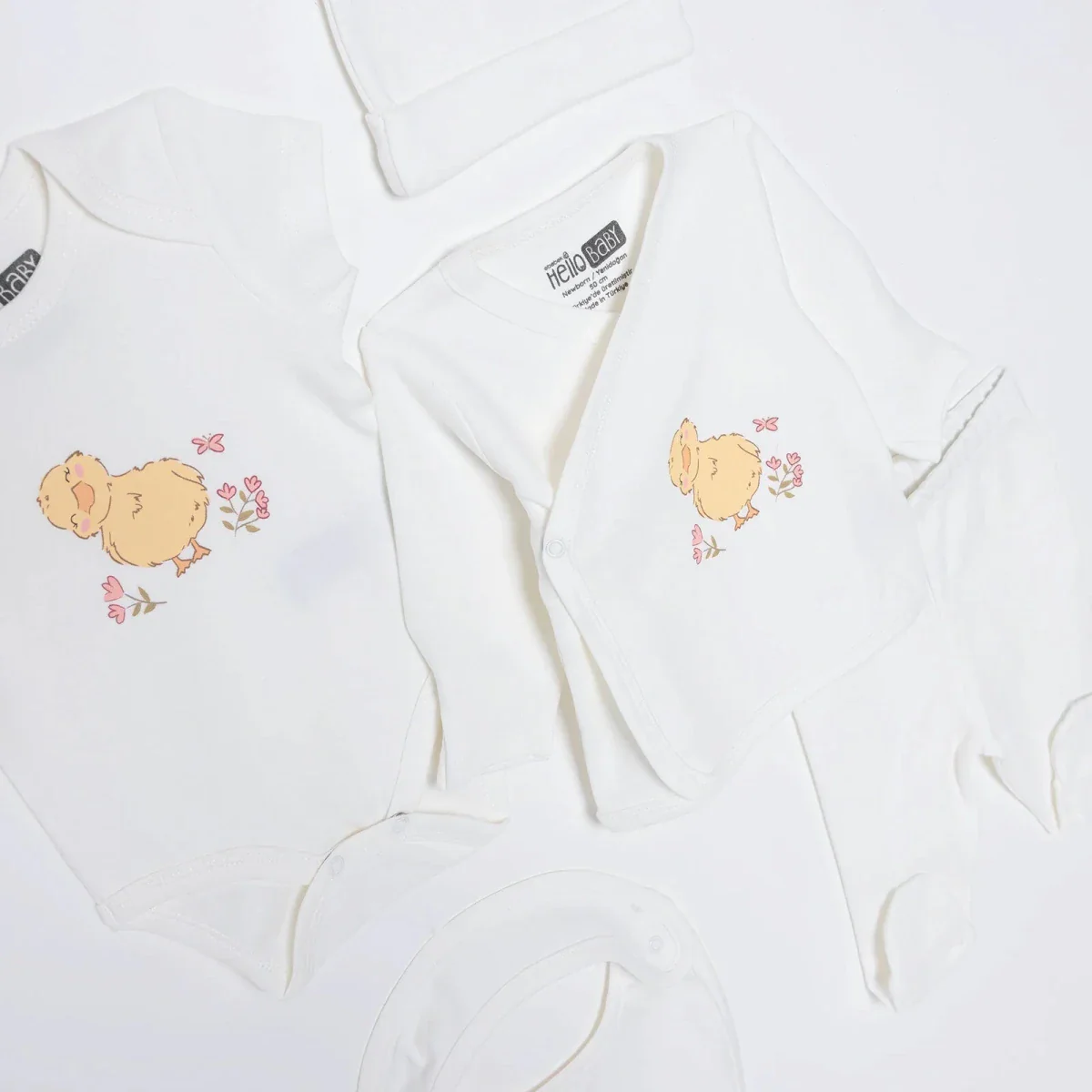 HelloBaby Girls 100% Cotton 5-Piece Hospital Gift Set - Ecru - Image 3