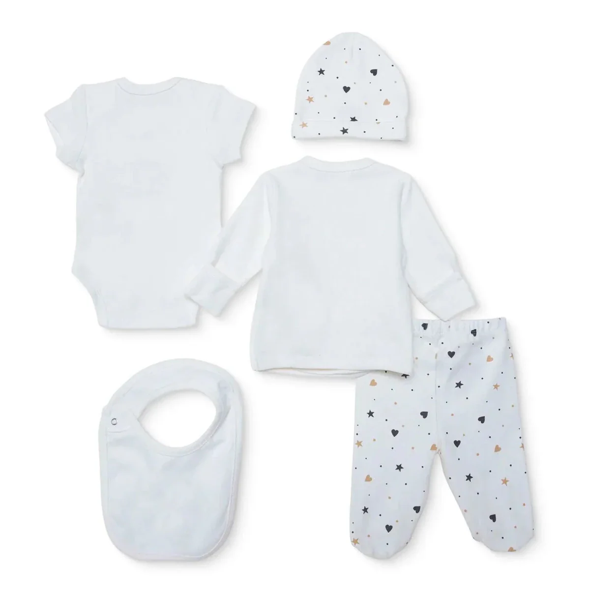 HelloBaby Girls 100% Cotton 5-Piece Hospital Gift Set - Ecru - Image 2
