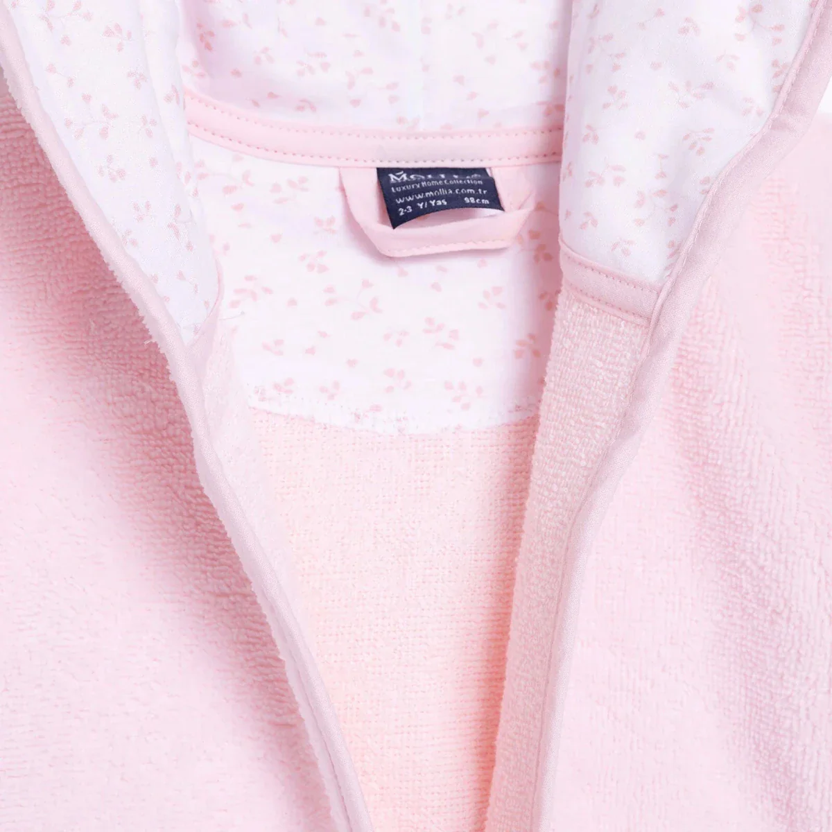 Baby Girl Bathrobe Hooded - Pink - Image 4