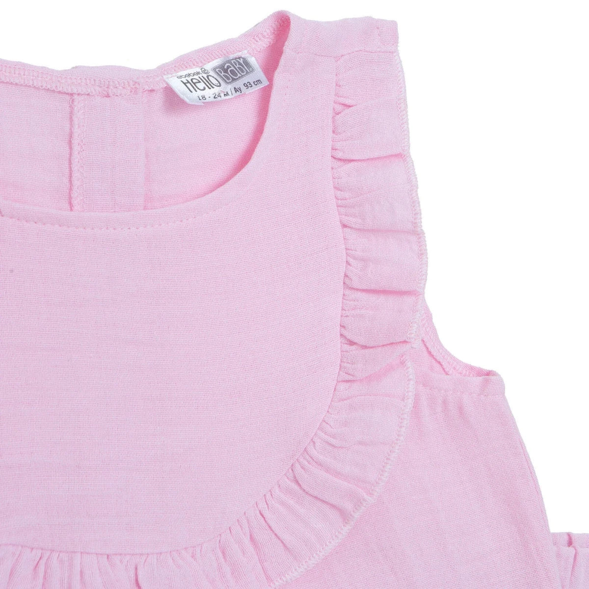 HelloBaby Girls Muslin Blouse & Shorts Set - Pink - Image 3