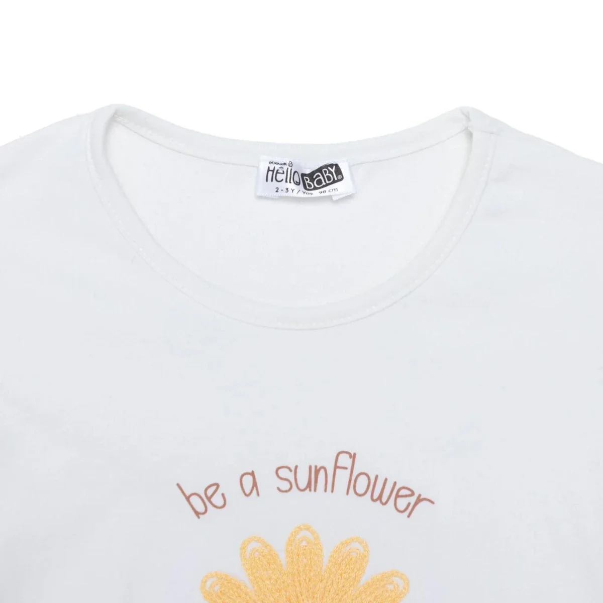 HelloBaby Girls Blouse & Shorts Set Floral Print Crew Neck - Ecru - Image 4