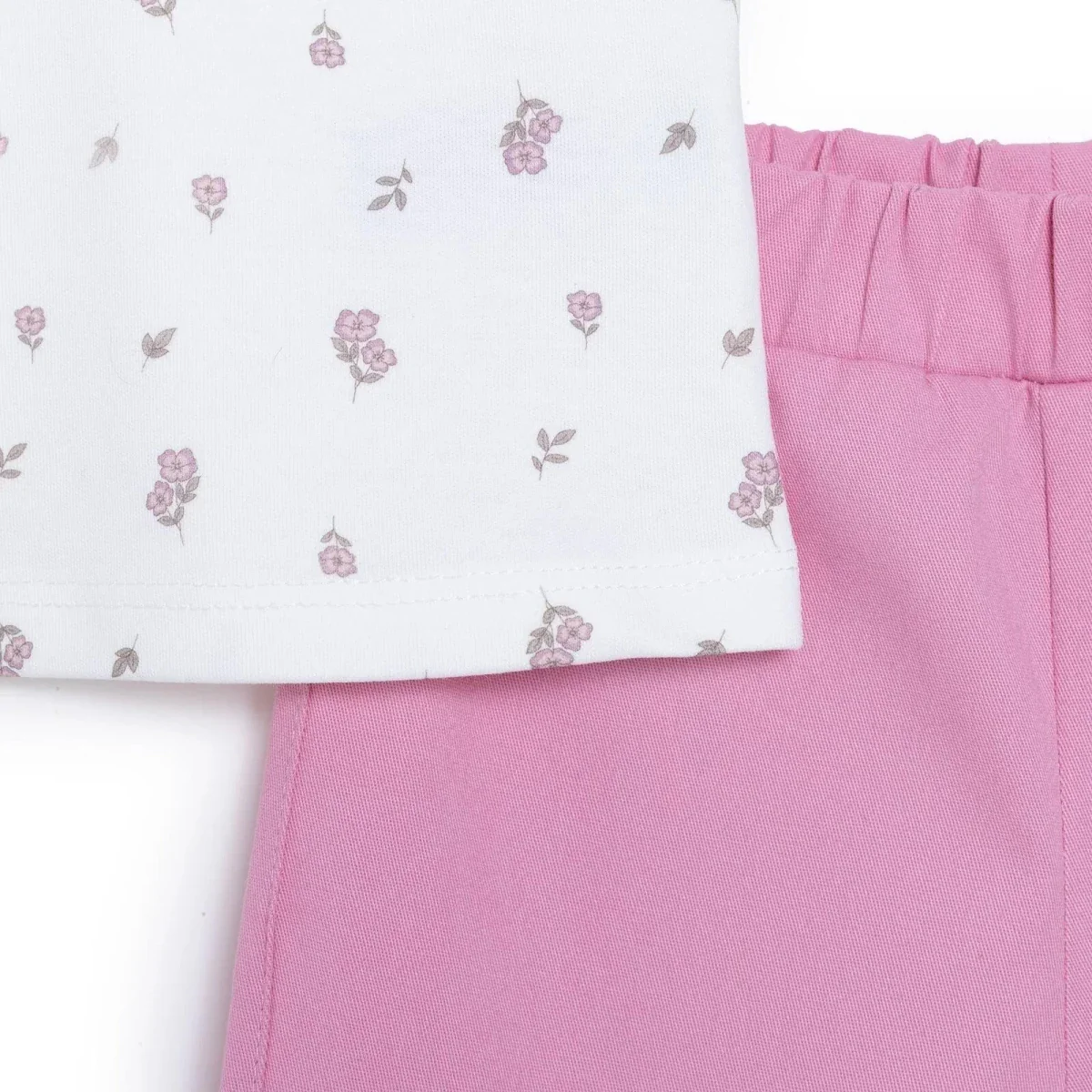 HelloBaby Girls Blouse & Shorts Set Floral Print Peter Pan Collar - Ecru - Image 4