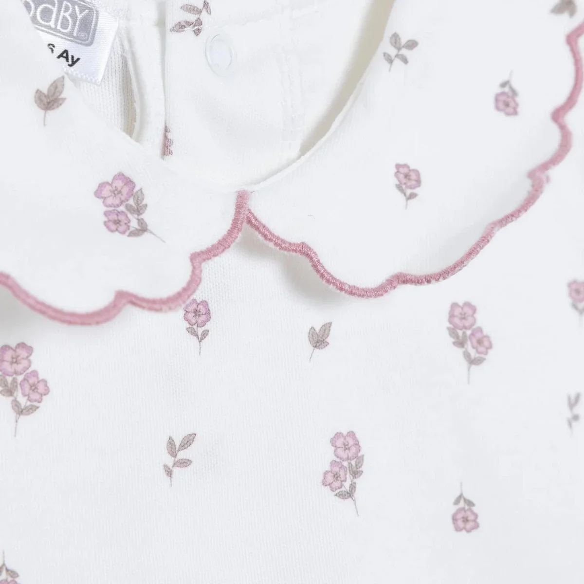HelloBaby Girls Blouse & Shorts Set Floral Print Peter Pan Collar - Ecru - Image 7