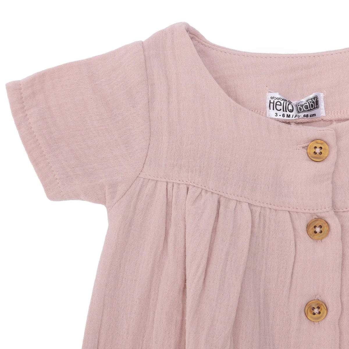 HelloBaby Girls Muslin Dress - Powder - Image 4