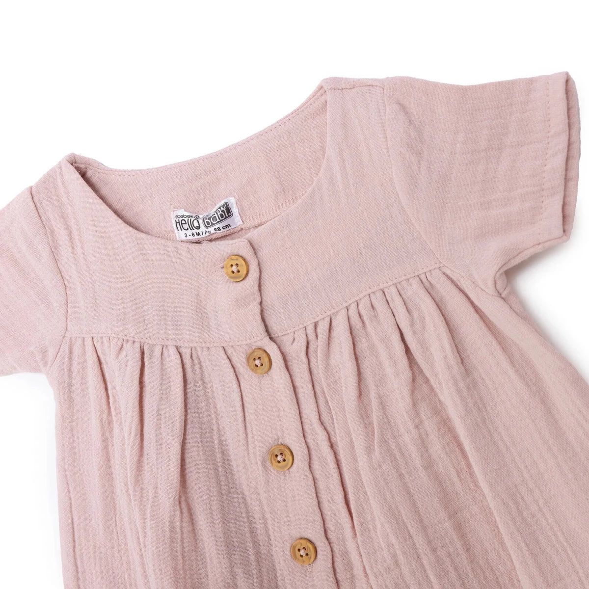 HelloBaby Girls Muslin Dress - Powder - Image 7
