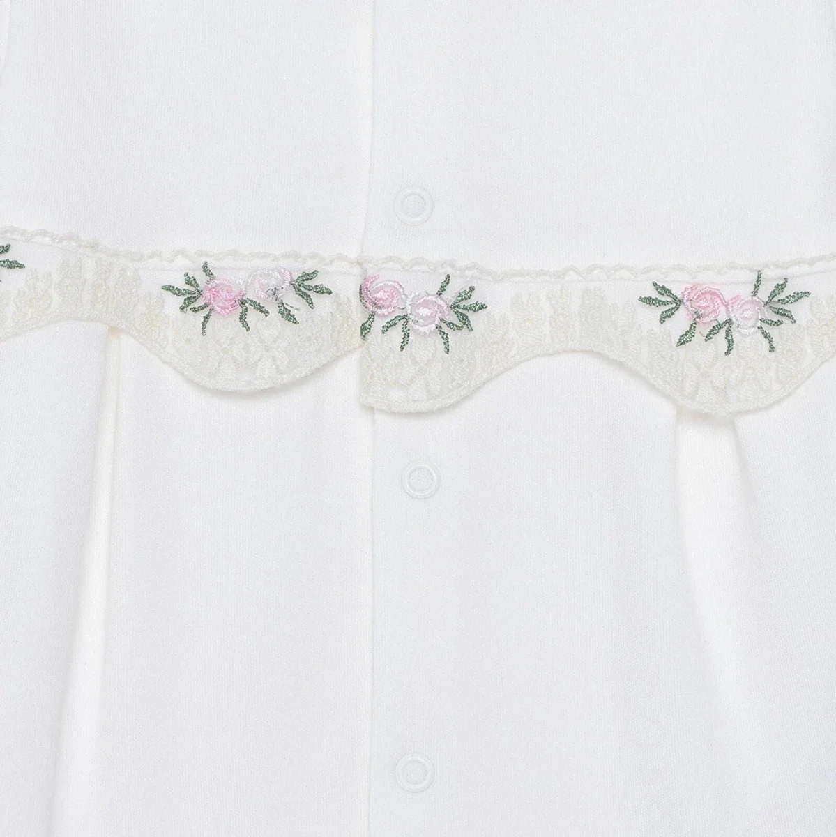 HelloBaby Girls Footed Sleepsuit Floral Print - White - Image 5