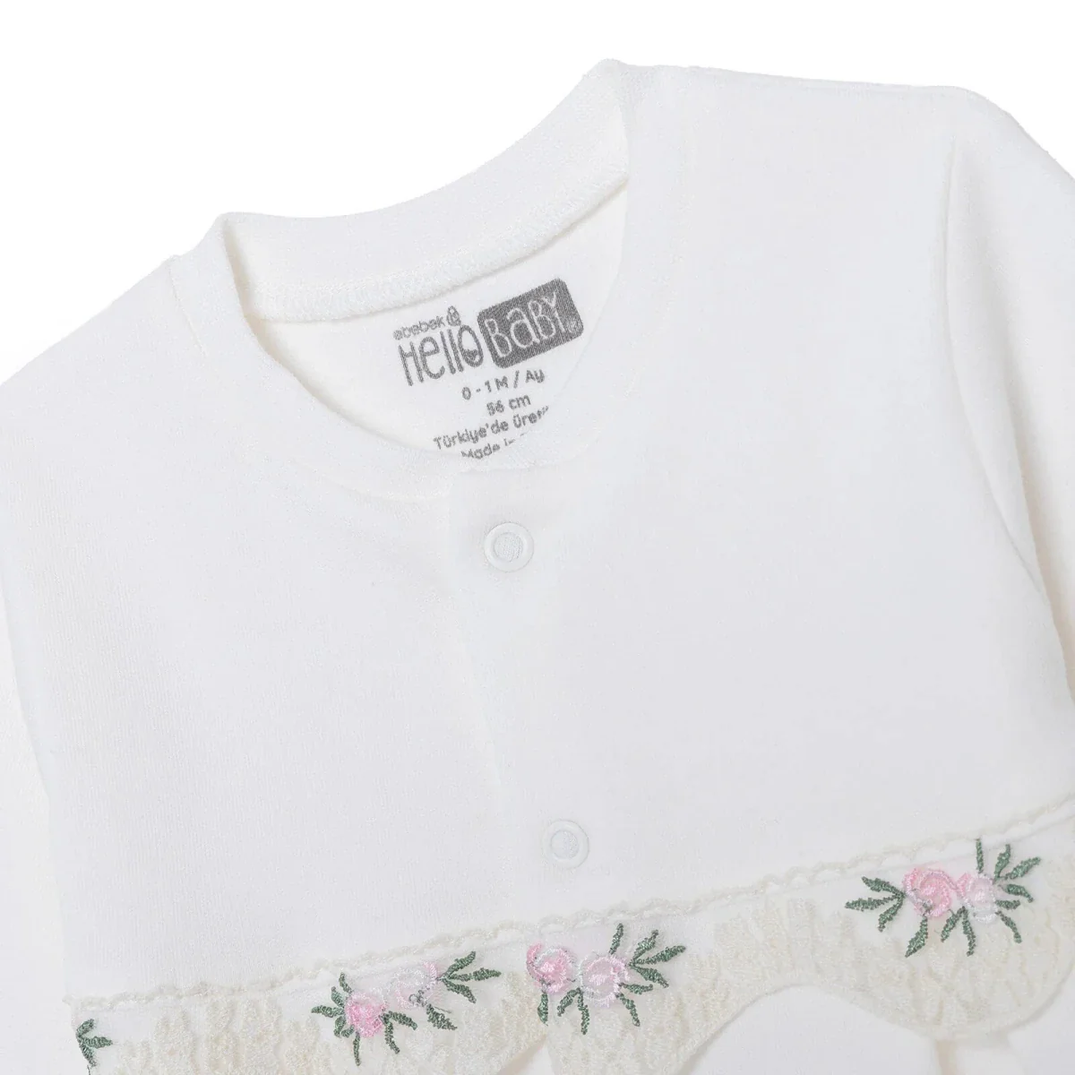 HelloBaby Girls Footed Sleepsuit Floral Print - White - Image 7