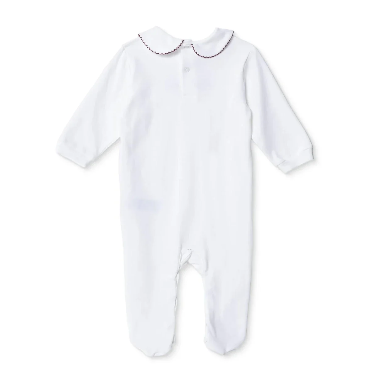 HelloBaby Girls Footed Sleepsuit Floral Print Peter Pan Collar - Ecru - Image 2