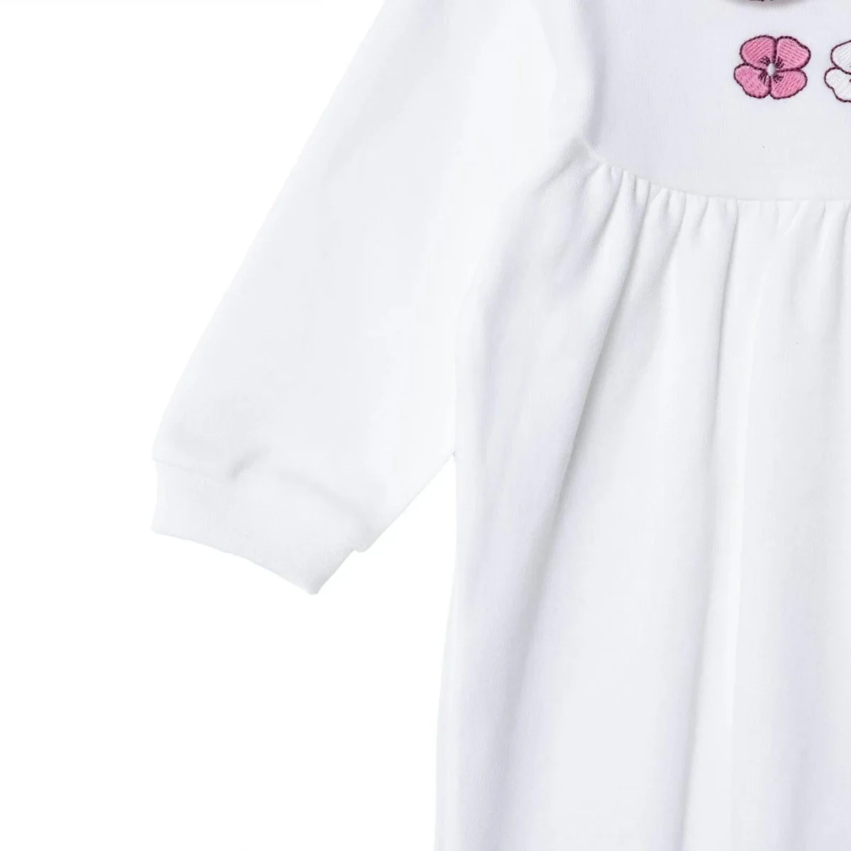 HelloBaby Girls Footed Sleepsuit Floral Print Peter Pan Collar - Ecru - Image 5