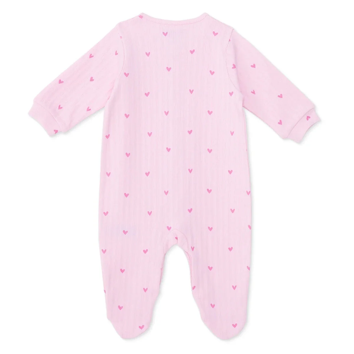 HelloBaby Girls Footed Sleepsuit Heart Print - Pink - Image 2