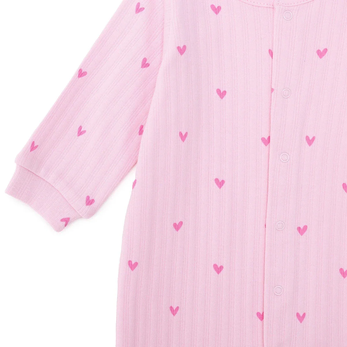 HelloBaby Girls Footed Sleepsuit Heart Print - Pink - Image 4