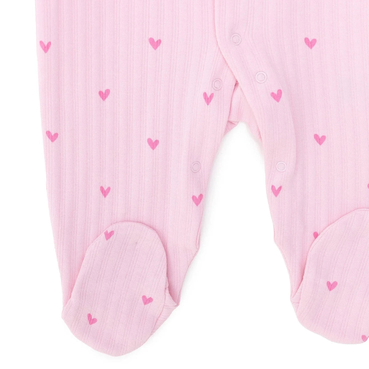 HelloBaby Girls Footed Sleepsuit Heart Print - Pink - Image 5