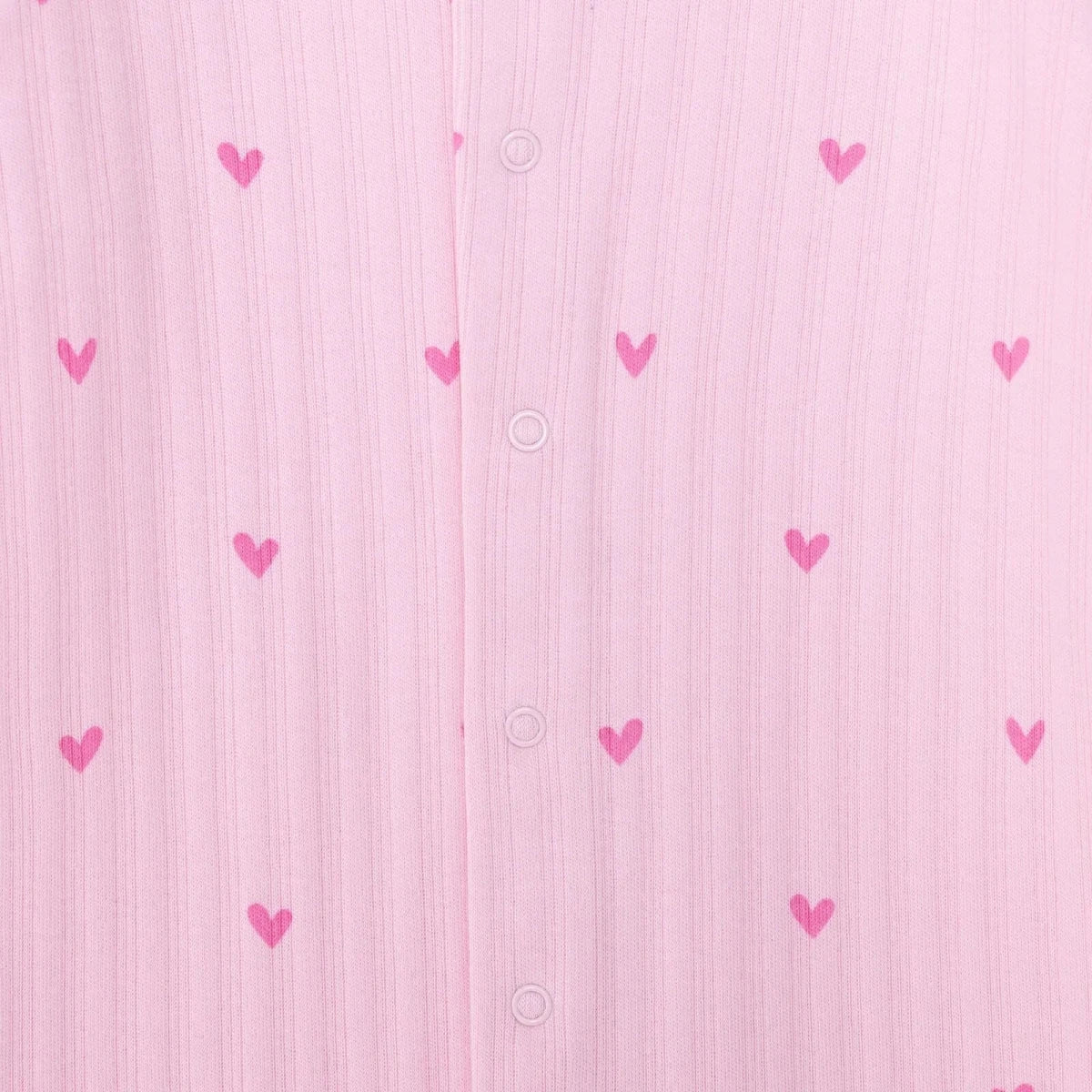 HelloBaby Girls Footed Sleepsuit Heart Print - Pink - Image 6