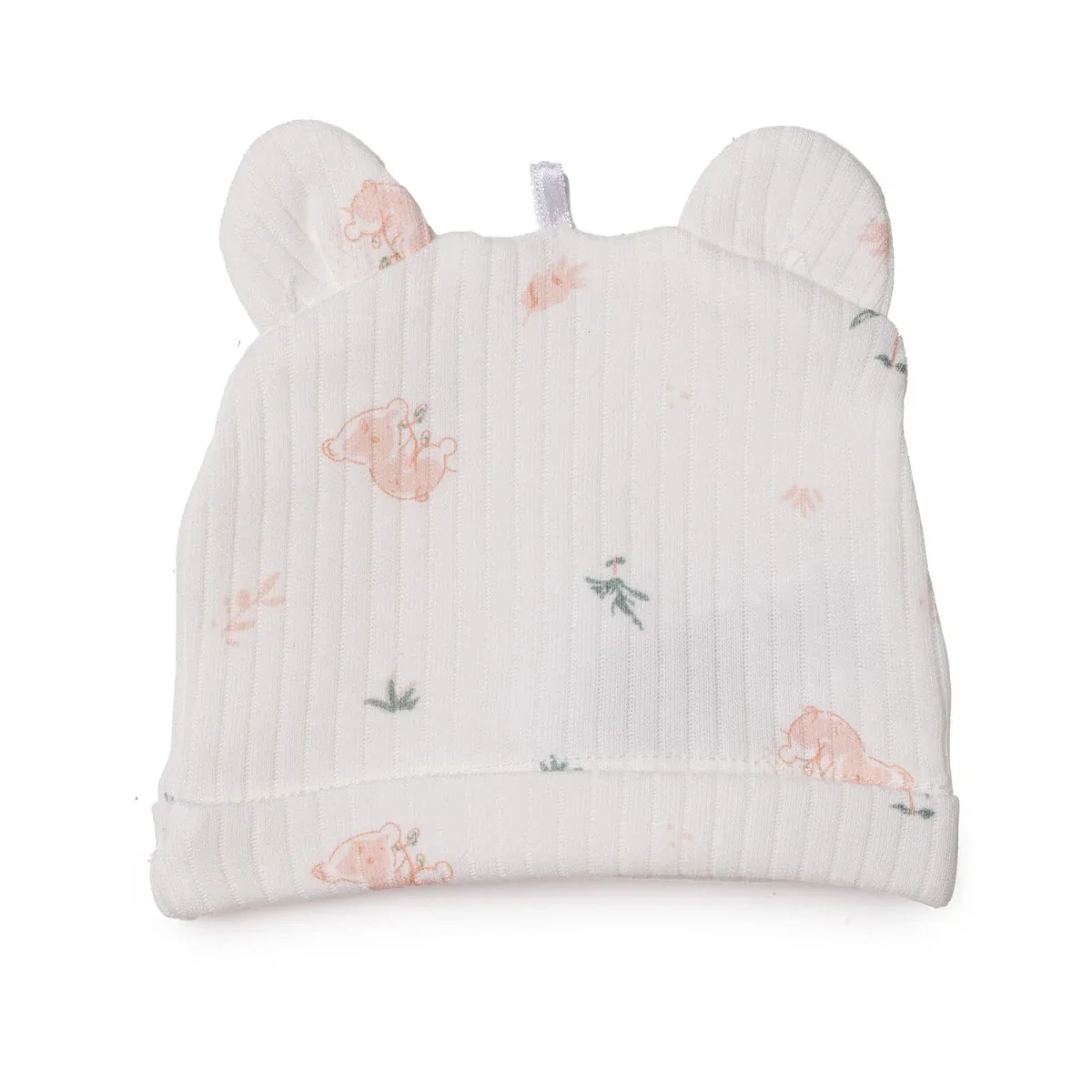HelloBaby Girls 100% Cotton Hat Animal Print - Ecru Printed - Image 2