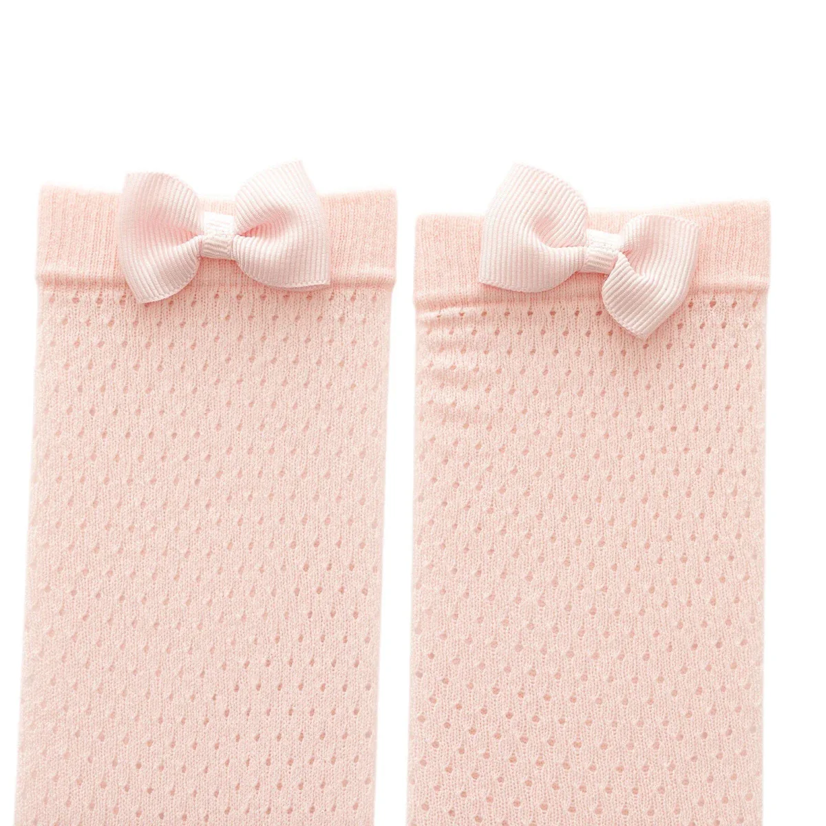 HelloBaby Girls Knee-High Socks Bow Print Cotton Rich - Pink - Image 3