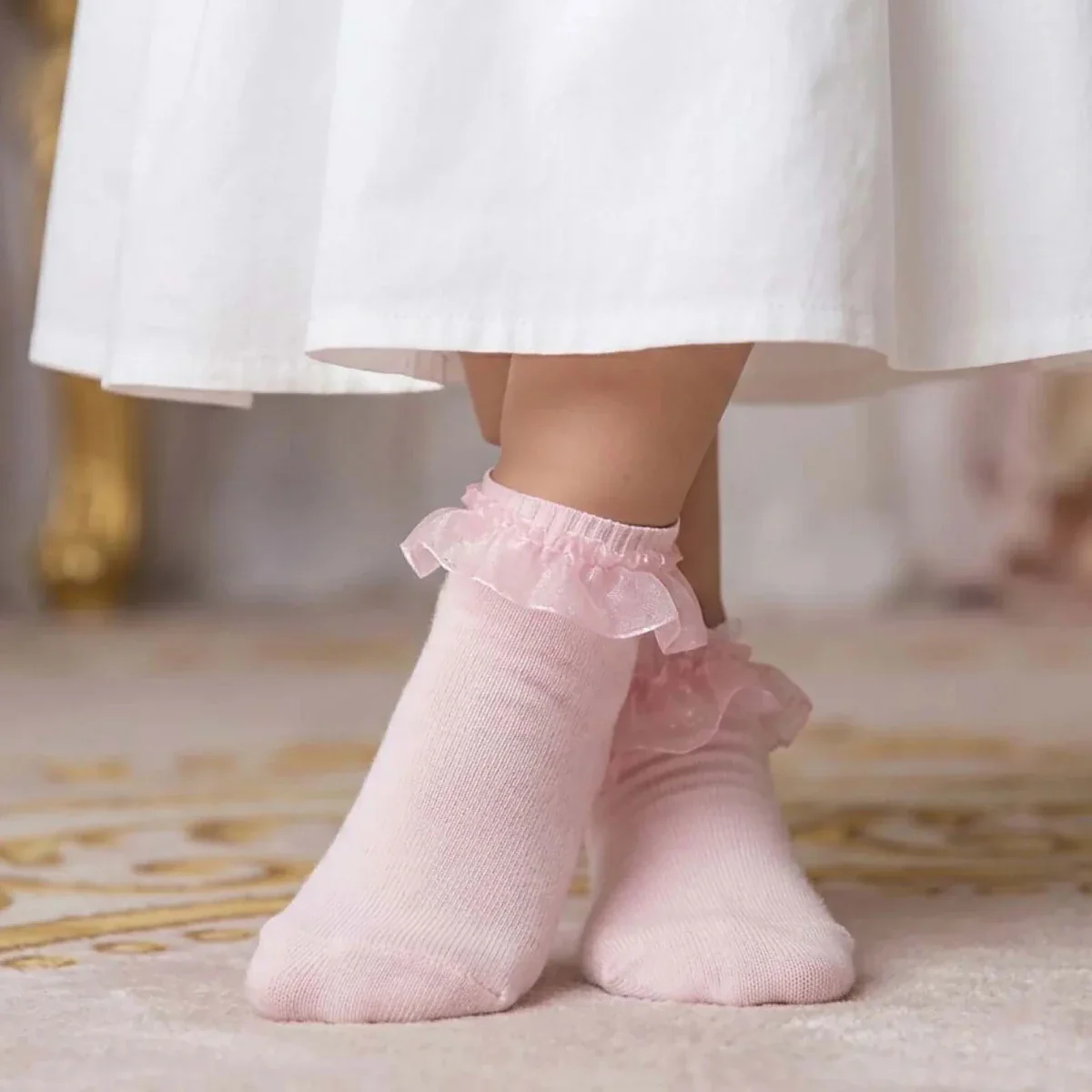 HelloBaby Girls Lace Socks Cotton Rich - Pink - Image 2