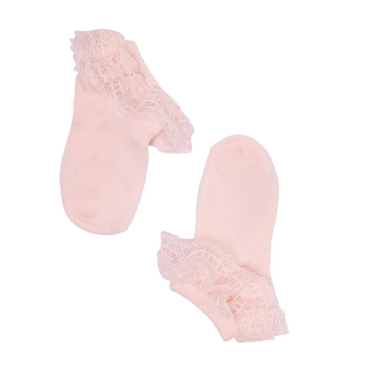 HelloBaby Girls Lace Socks Cotton Rich - Pink - Image 3