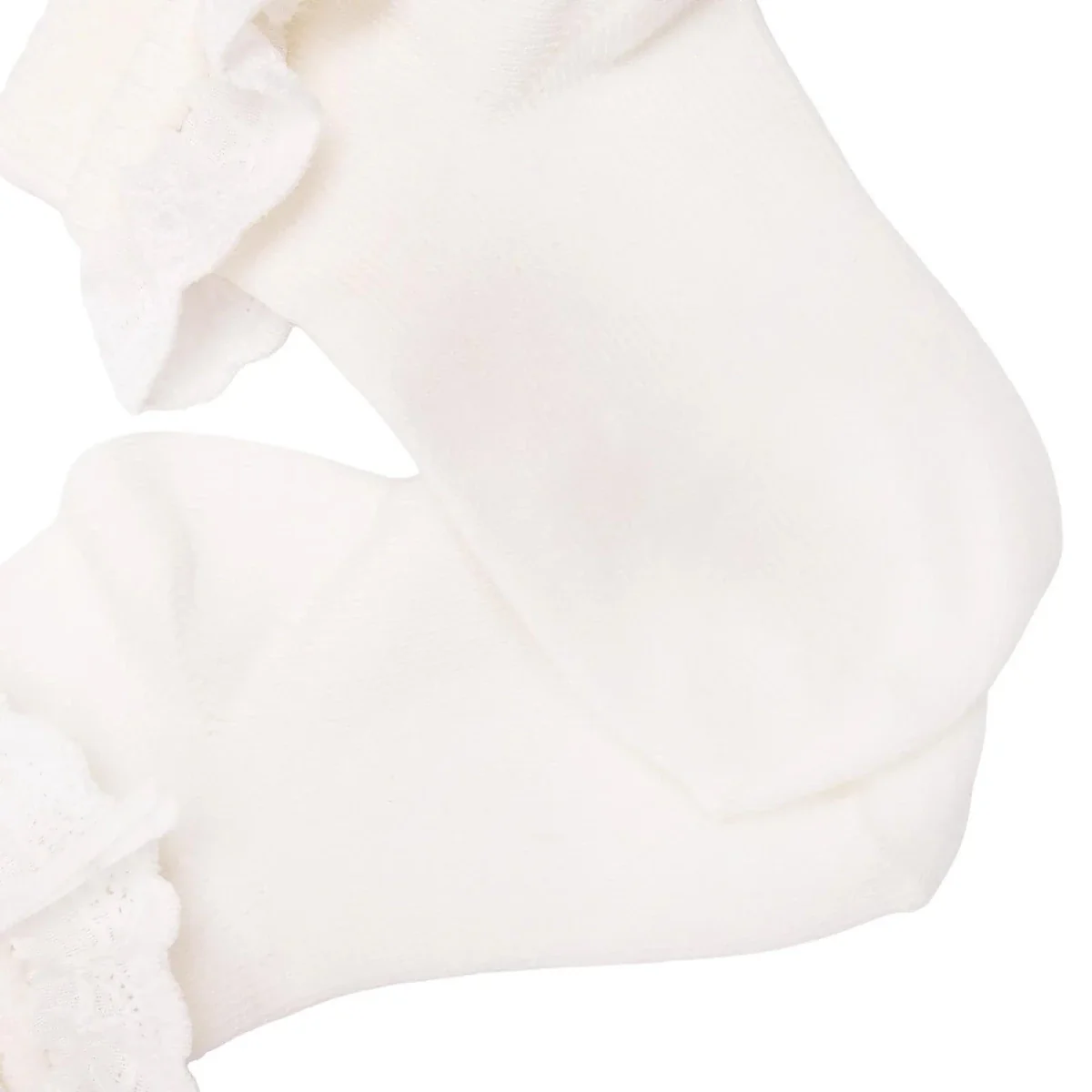 HelloBaby Girls Lace Socks Cotton Rich - Ecru - Image 2