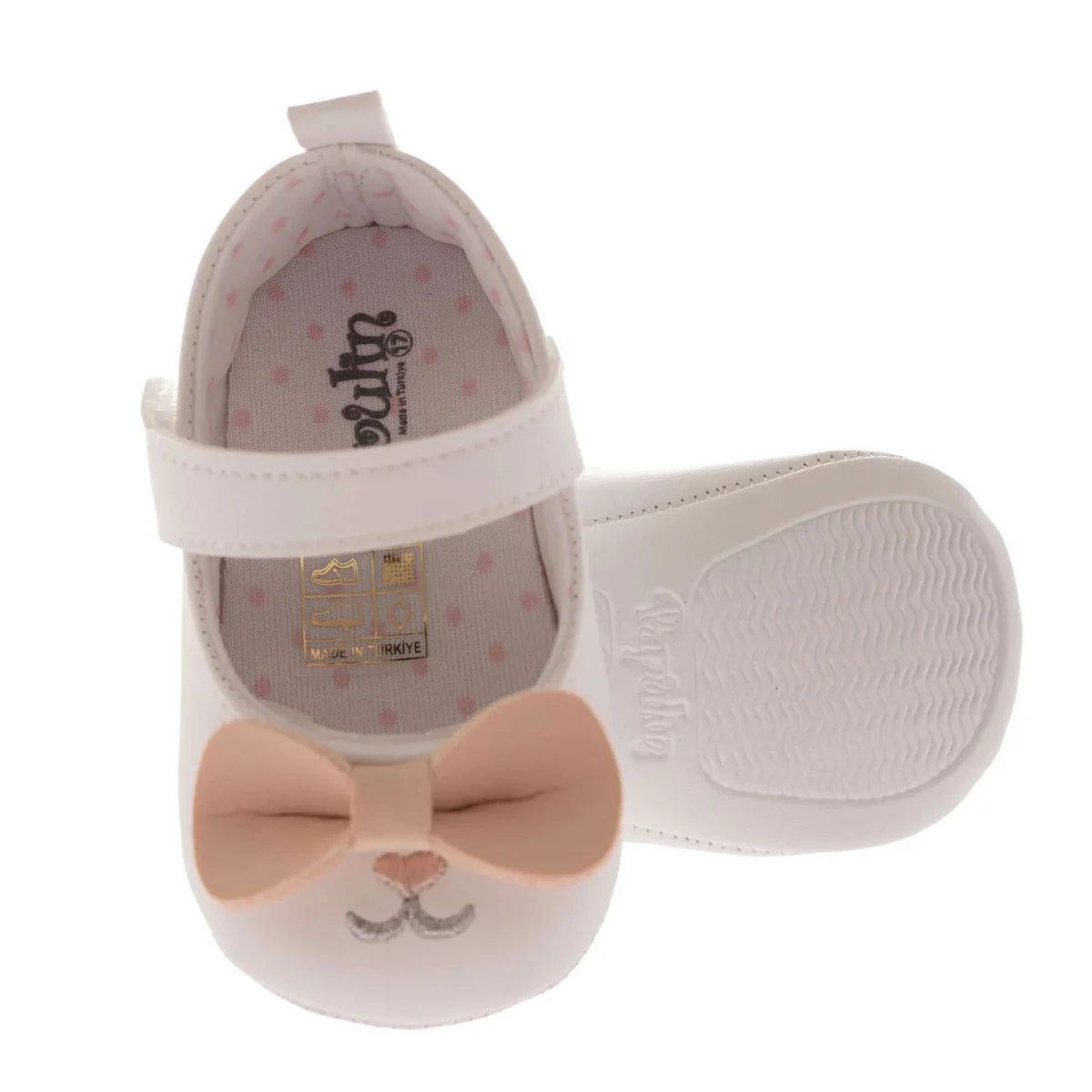 Papulin Girls Pre-Walker Shoes Fastening 17-19 - White - Image 4