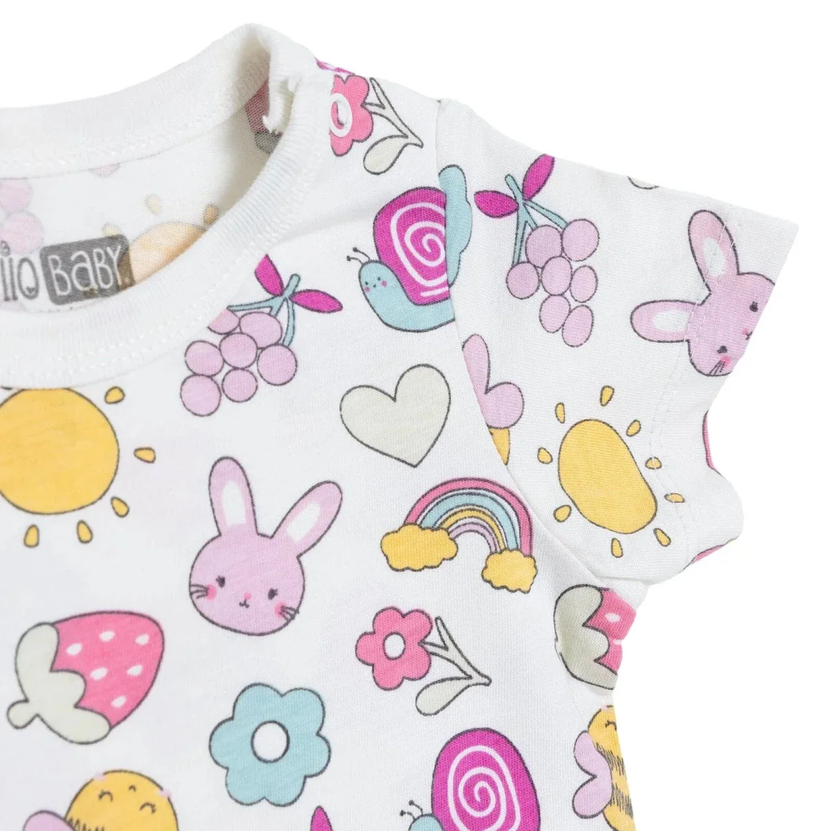 HelloBaby Girls Short Romper Fruit Print - White Printed - Image 3