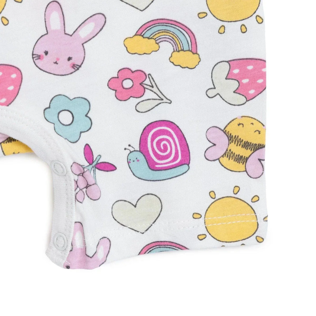 HelloBaby Girls Short Romper Fruit Print - White Printed - Image 6