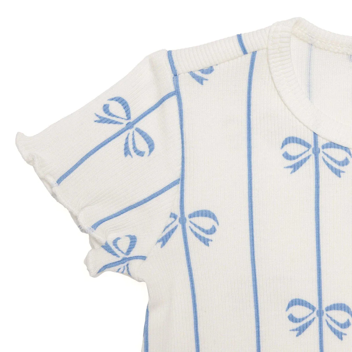 HelloBaby Girls Short-Sleeve Bodysuit Bow Print - Ecru - Image 7