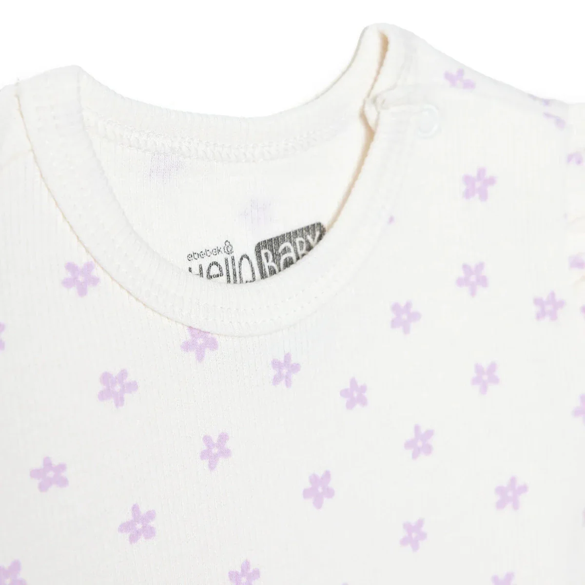 HelloBaby Girls Short-Sleeve Bodysuit Floral Print Crew Neck - Ecru - Image 3