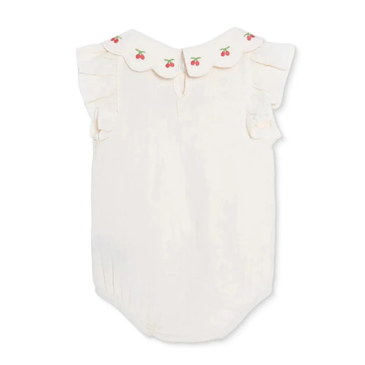 HelloBaby Girls Short-Sleeve Muslin Bodysuit - Ecru - Image 2